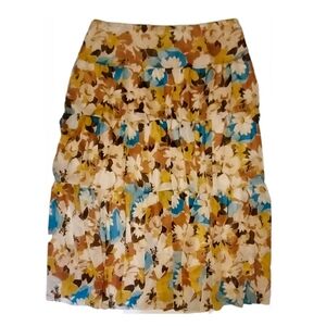 Floral Pleated Women's Skirt - Multicolor